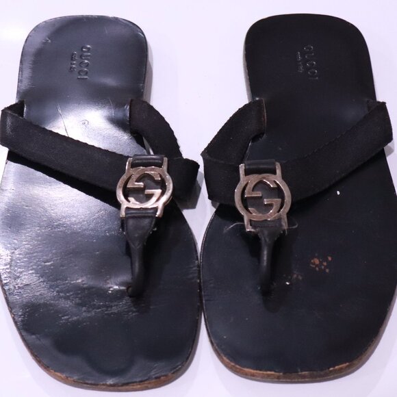 Gucci Black Flip Flops - Size ? - Picture 1 of 11